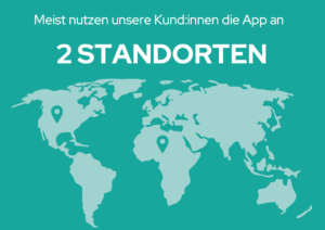 Visualisierung der Tatsache, dass Pave Commute im Durchschnitt an 2 Unternehmensstandorten im Einsatz ist