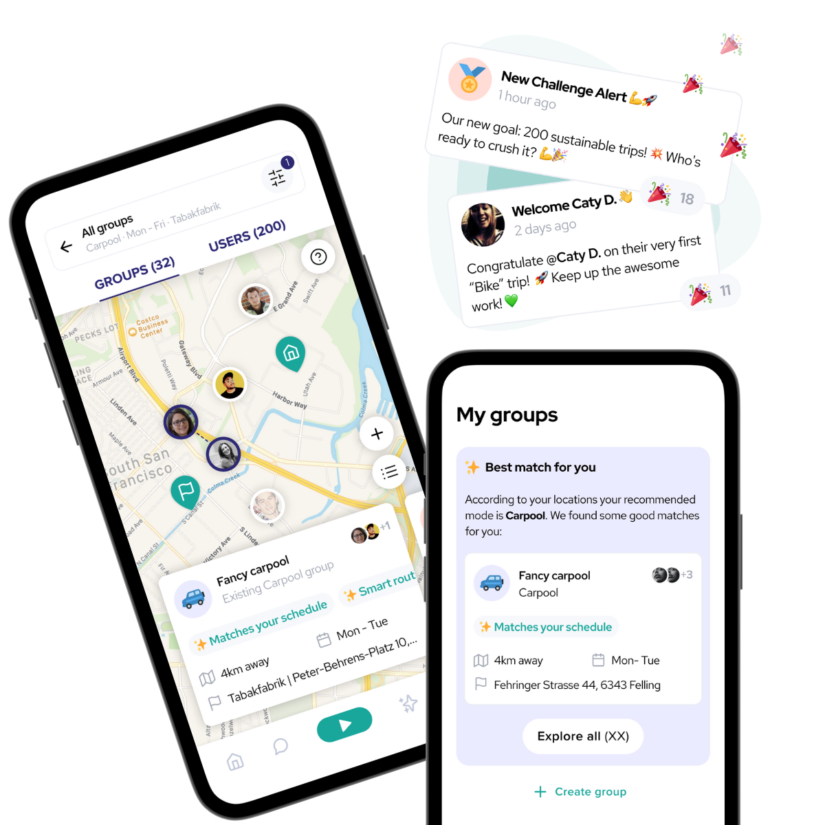 Social Feed in Pave Commute
